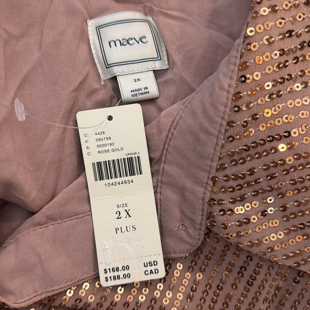 NWT! Anthropologie Maeve Bettina Sequined Tiered Mini Shirt Dress 🎆 - Picture 6 of 9